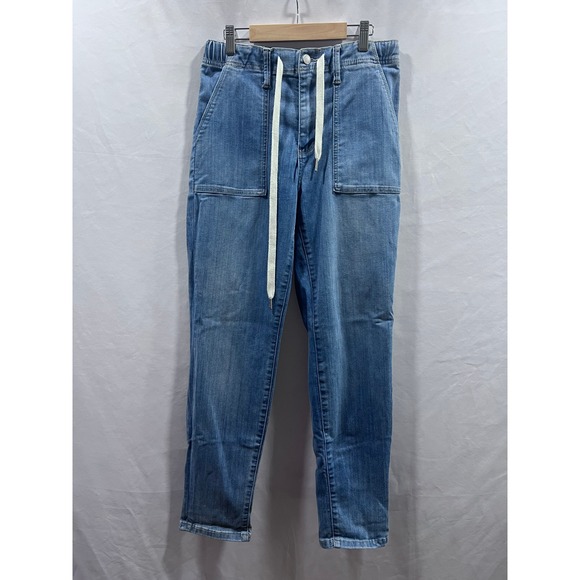 Judy Blue Pants - Judy Blue Womens Medium Wash Drawstring Stretch Denim Jogger Jeans Size 5/27
